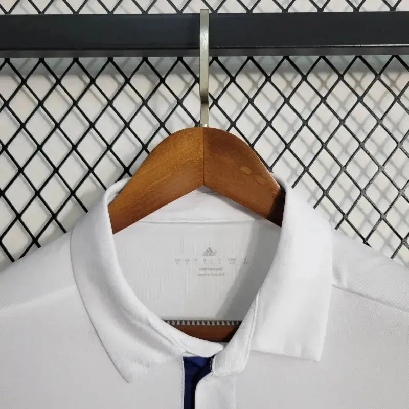 Camisa Real Madrid Main Retrô 2016/17 - Torcedor Masculina Branca Manga Longa - Netmantos