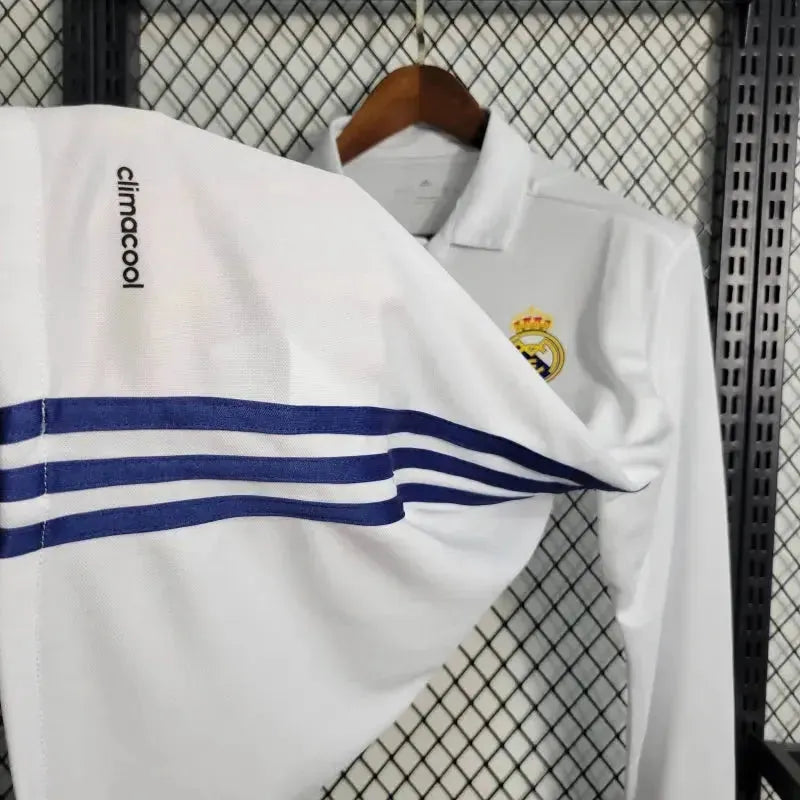 Camisa Real Madrid Main Retrô 2016/17 - Torcedor Masculina Branca Manga Longa - Netmantos