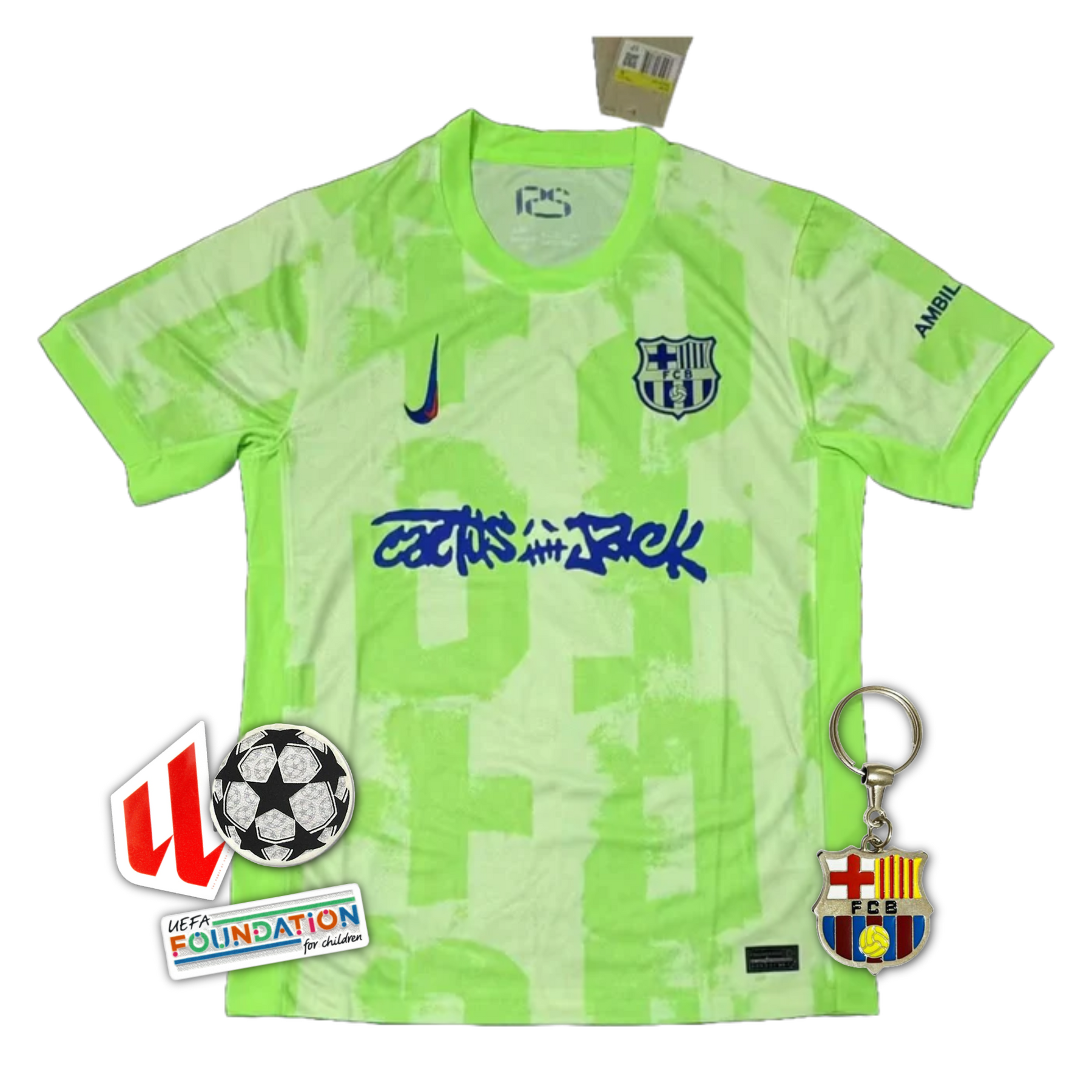 Maglia da trasferta del Barcellona TRAVIS SCOTT 24/25 - Verde tifoso da uomo