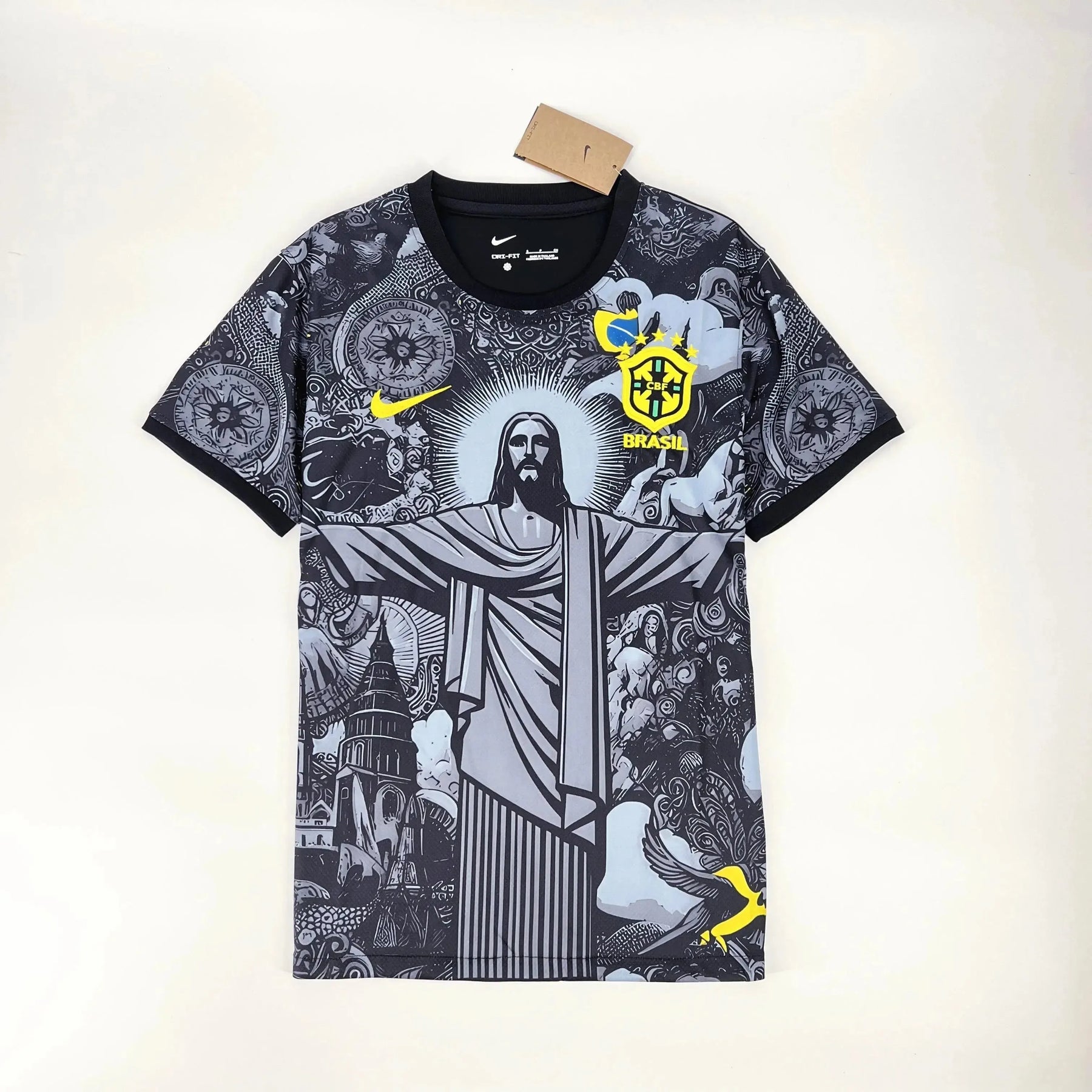 Camisa Brasil Edição Especial Cristo Redentor - Torcedor Masculina Preta - Netmantos