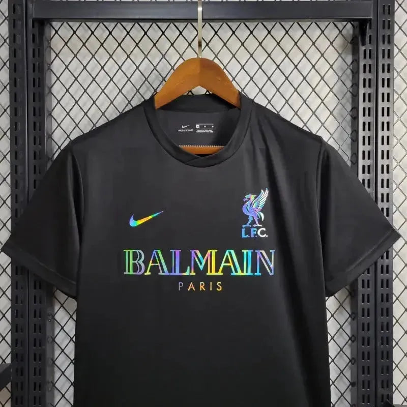 Camisa Liverpool BALMAIN 24/25 - Torcedor Masculina Refletiva Preta - Netmantos