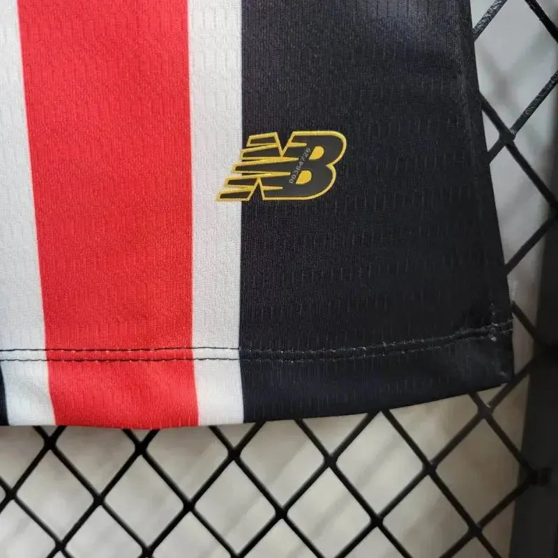 Camisa São Paulo Away 24/25 - Torcedor Feminina Vermelha e Preta New Balance - Netmantos