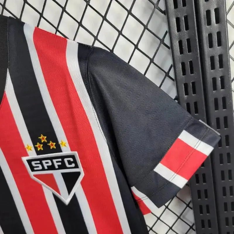 Camisa São Paulo Away 24/25 - Torcedor Feminina Vermelha e Preta New Balance - Netmantos