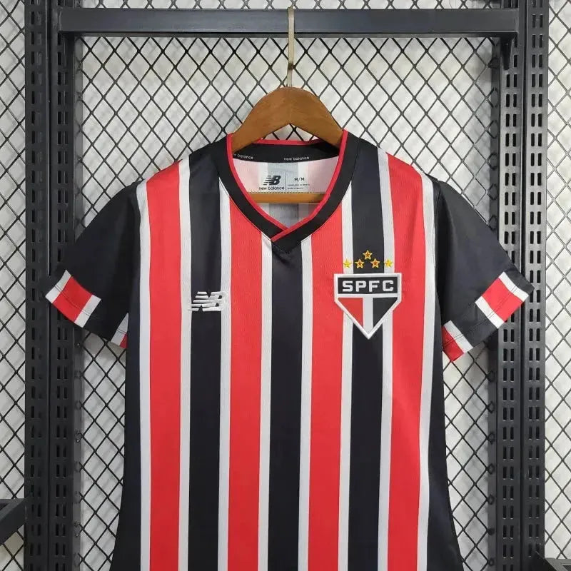 Camisa São Paulo Away 24/25 - Torcedor Feminina Vermelha e Preta New Balance - Netmantos