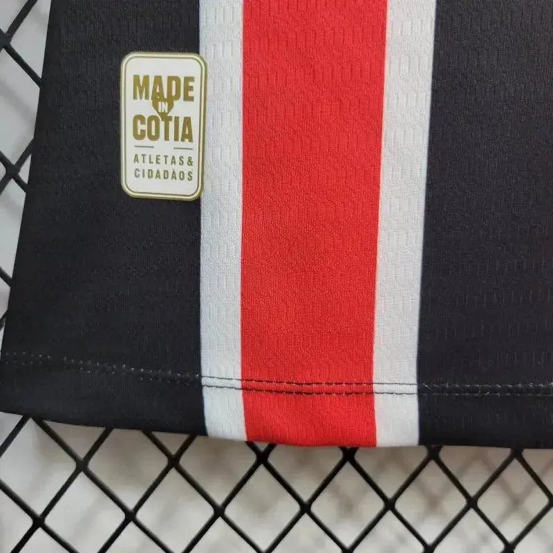Camisa São Paulo Away 24/25 - Torcedor Feminina Vermelha e Preta New Balance - Netmantos