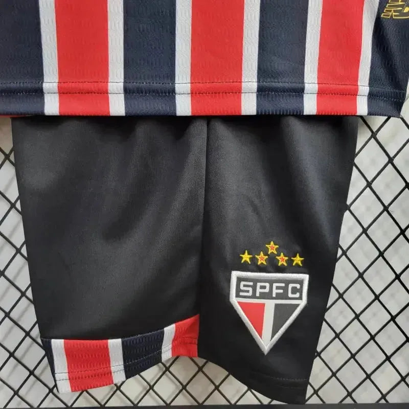 Camisa São Paulo Away 24/25 - Torcedor Infantil Vermelha e Preta New Balance - Netmantos