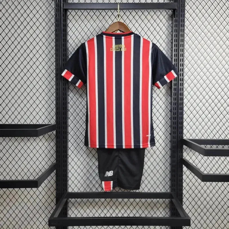 Camisa São Paulo Away 24/25 - Torcedor Infantil Vermelha e Preta New Balance - Netmantos