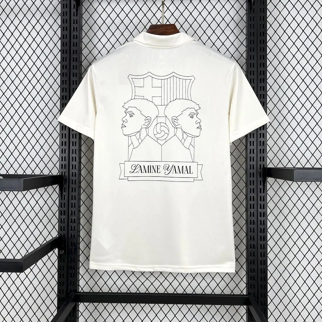 "Camisa Barcelona Lamine Yamal 304 - Torcedor Masculina Branca - Netmantos"