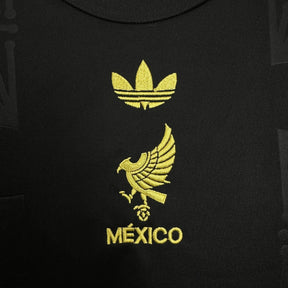 "Camisa México Gold 25/26 - Torcedor Infantil Preta e Dourada - Netmantos"
