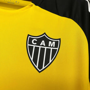"Camisa Atlético Mineiro Treino 25/26 - Torcedor Masculina Amarela + Patrocínios - Netmantos"