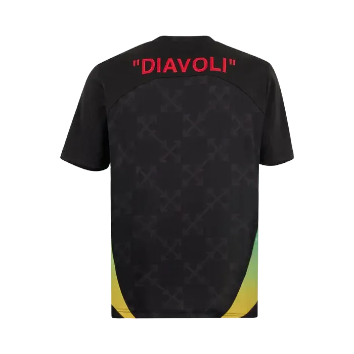 "Camisa AC Milan x Off-White™ Pré Jogo 25/26 - Torcedor Masculina Preta - Netmantos"