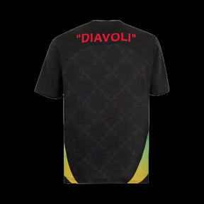 "Camisa AC Milan x Off-White™ Pré Jogo 25/26 - Torcedor Masculina Preta - Netmantos"