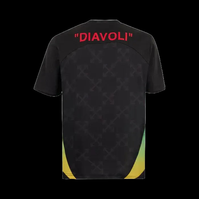 "Camisa AC Milan x Off-White™ Pré Jogo 25/26 - Torcedor Masculina Preta - Netmantos"