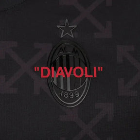 "Camisa AC Milan x Off-White™ Pré Jogo 25/26 - Torcedor Masculina Preta - Netmantos"