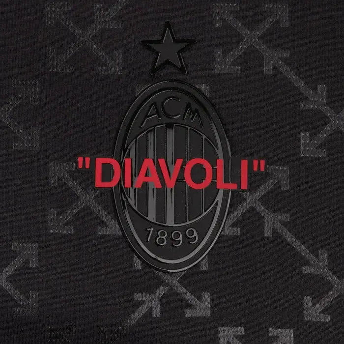 "Camisa AC Milan x Off-White™ Fourth 25/26 - Torcedor Masculina Preta - Netmantos"
