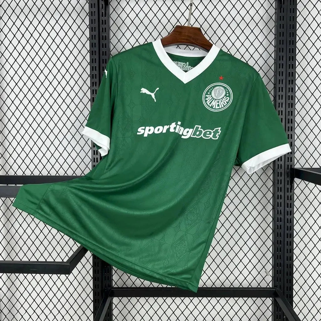"Camisa Palmeiras Home 25/26 - Torcedor Masculina Verde + Patrocínios - Netmantos"