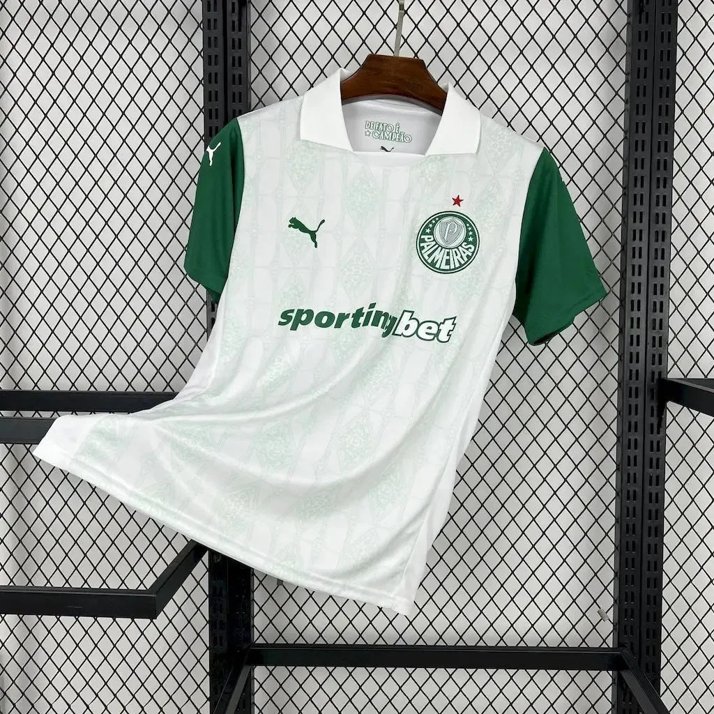 "Camisa Palmeiras Away 25/26 - Torcedor Masculina Branca + Patrocínios - Netmantos"