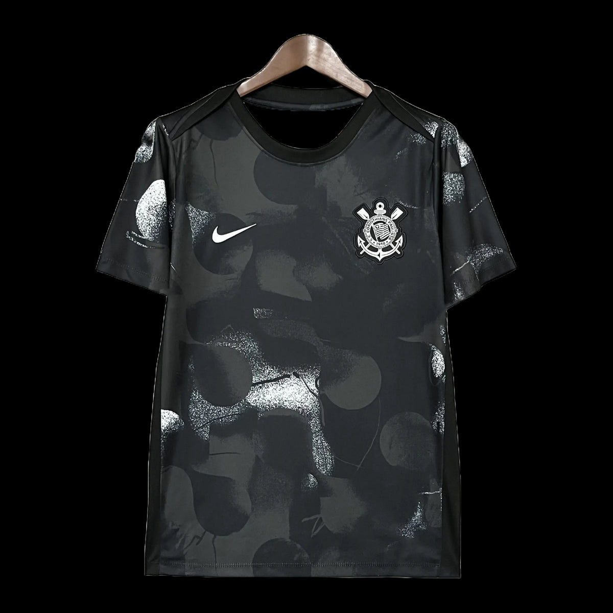 "Camisa Timão Pré Jogo 25/26 - Torcedor Masculina Preta - Netmantos"