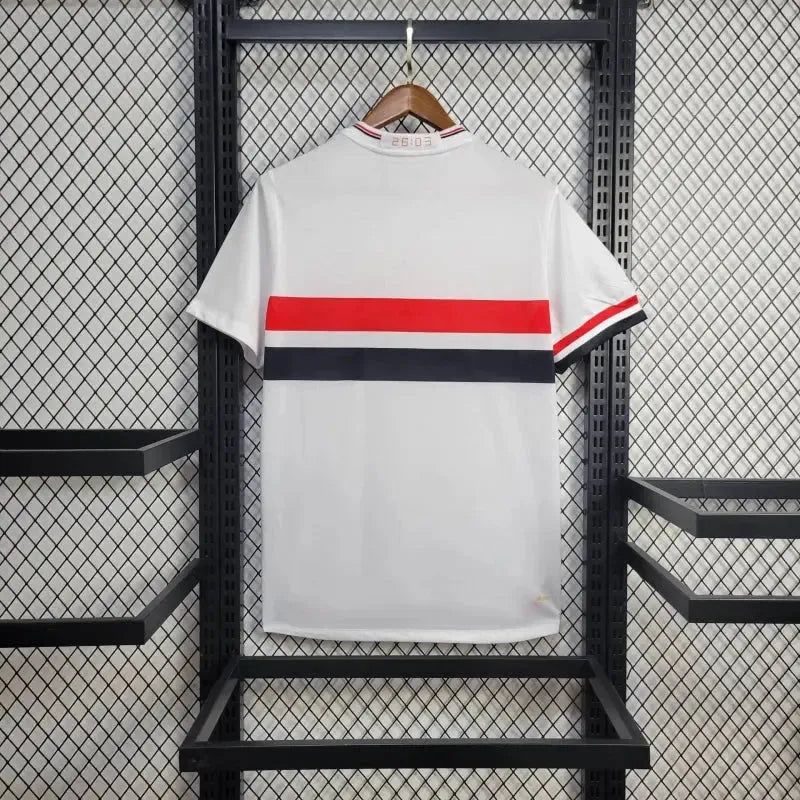 "Camisa São Paulo Home 25/26 - Torcedor Masculina Branca + Patrocínios - Netmantos"
