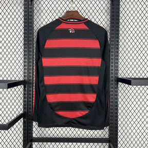 "Camisa Flamengo Home 25/26 - Torcedor Masculina Manga Longa Preta e Vermelha - Netmantos"