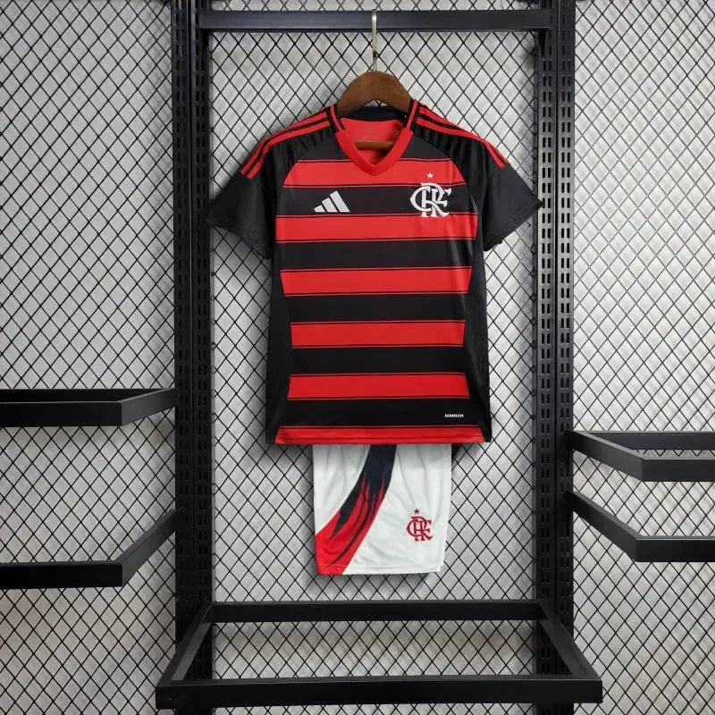 "Camisa Flamengo Home 25/26 - Torcedor Infantil Preta e Vermelha - Netmantos"