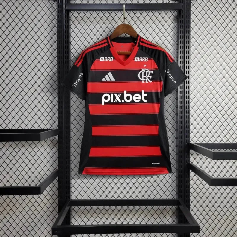 "Camisa Flamengo Home 25/26 - Torcedor Feminina + Patrocínios - Netmantos"