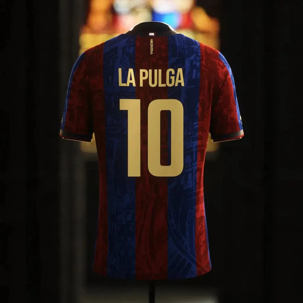"Camisa Barcelona La Pulga Grená - Torcedor Masculina Comma Football - Netmantos"