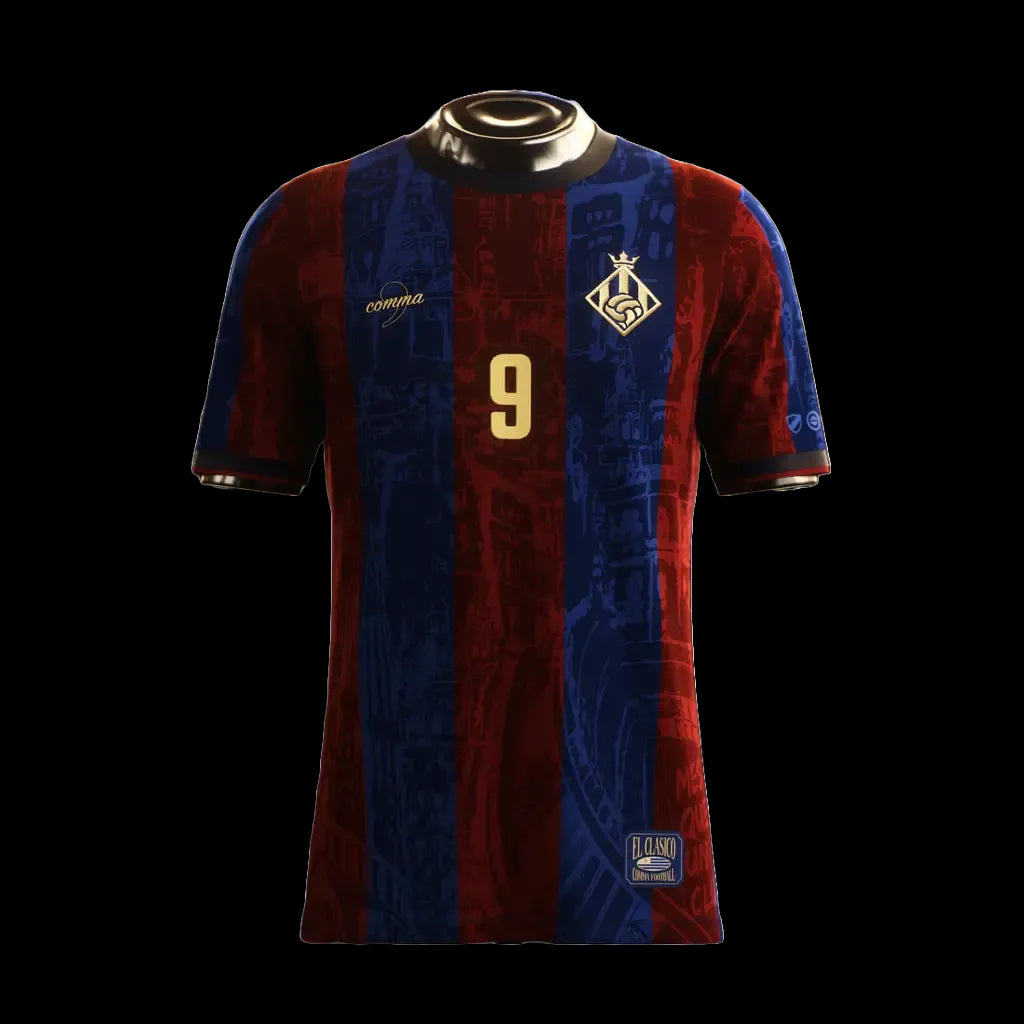 "Camisa Barcelona El Pistolero Grená - Torcedor Masculina Comma Football - Netmantos"