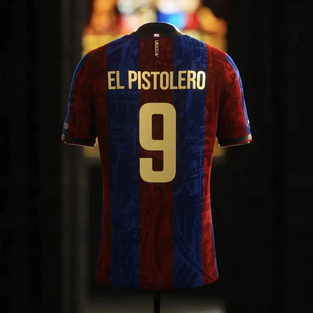"Camisa Barcelona El Pistolero Grená - Torcedor Masculina Comma Football - Netmantos"