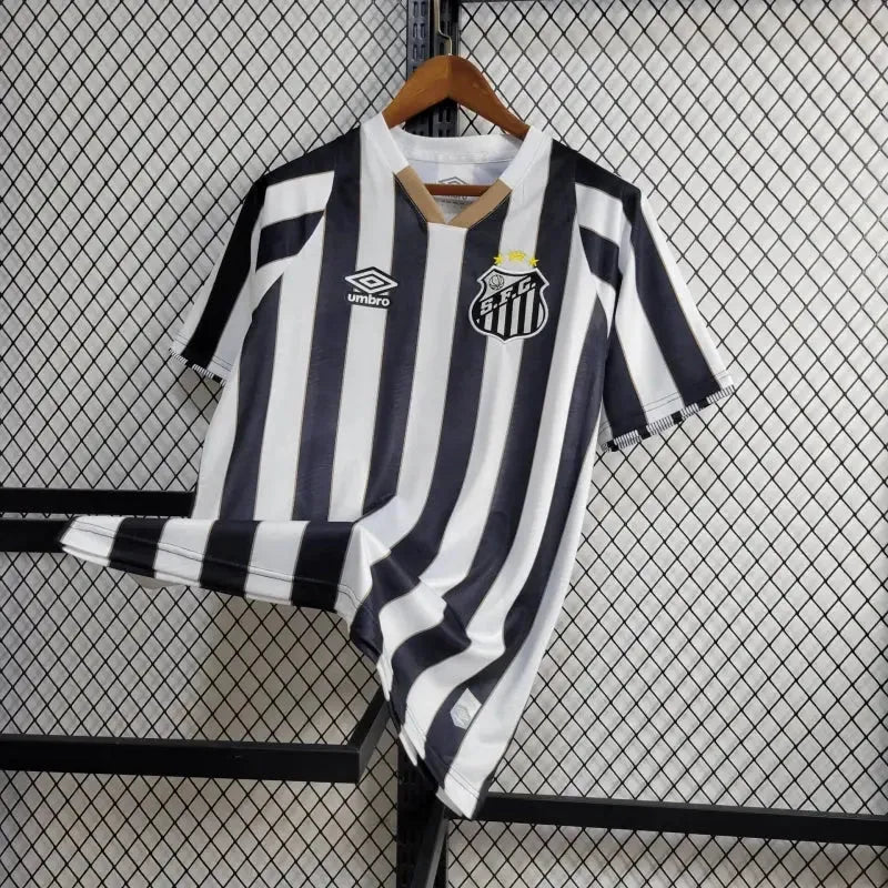 "Camisa Santista Away 24/25 - Torcedor Masculina Listrada + Patrocínios - Netmantos"