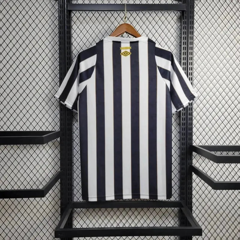 "Camisa Santista Away 24/25 - Torcedor Masculina Listrada + Patrocínios - Netmantos"