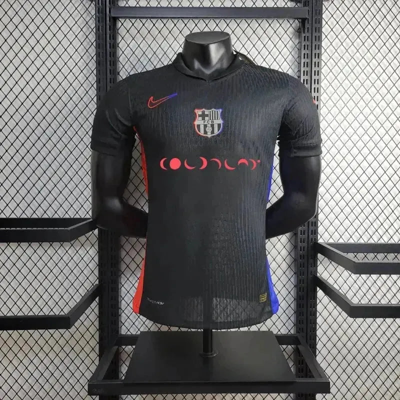 "Camisa Barcelona COLDPLAY Away 24/25 - Jogador Masculina Preta - Netmantos"