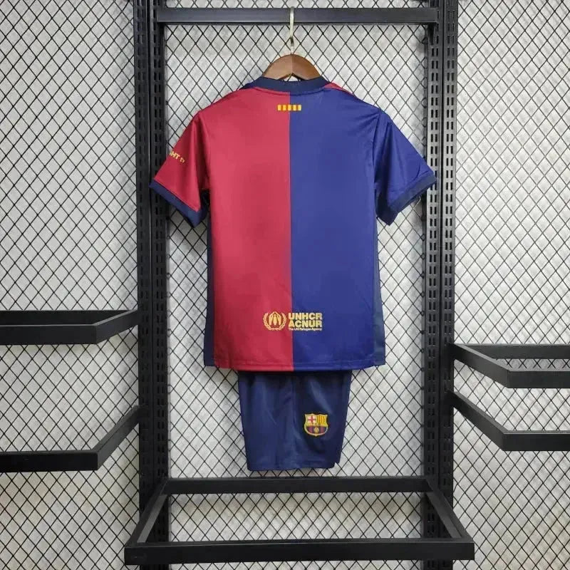 "Camisa Barcelona COLDPLAY Home 24/25 - Torcedor Infantil Azul e Vermelha - Netmantos"