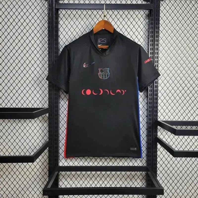 "Camisa Barcelona COLDPLAY Away 24/25 - Torcedor Masculina Preta - Netmantos"