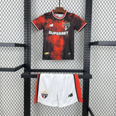 "Camisa São Paulo Third Away 24/25 - Torcedor Infantil Preta e Vermelha - Netmantos"
