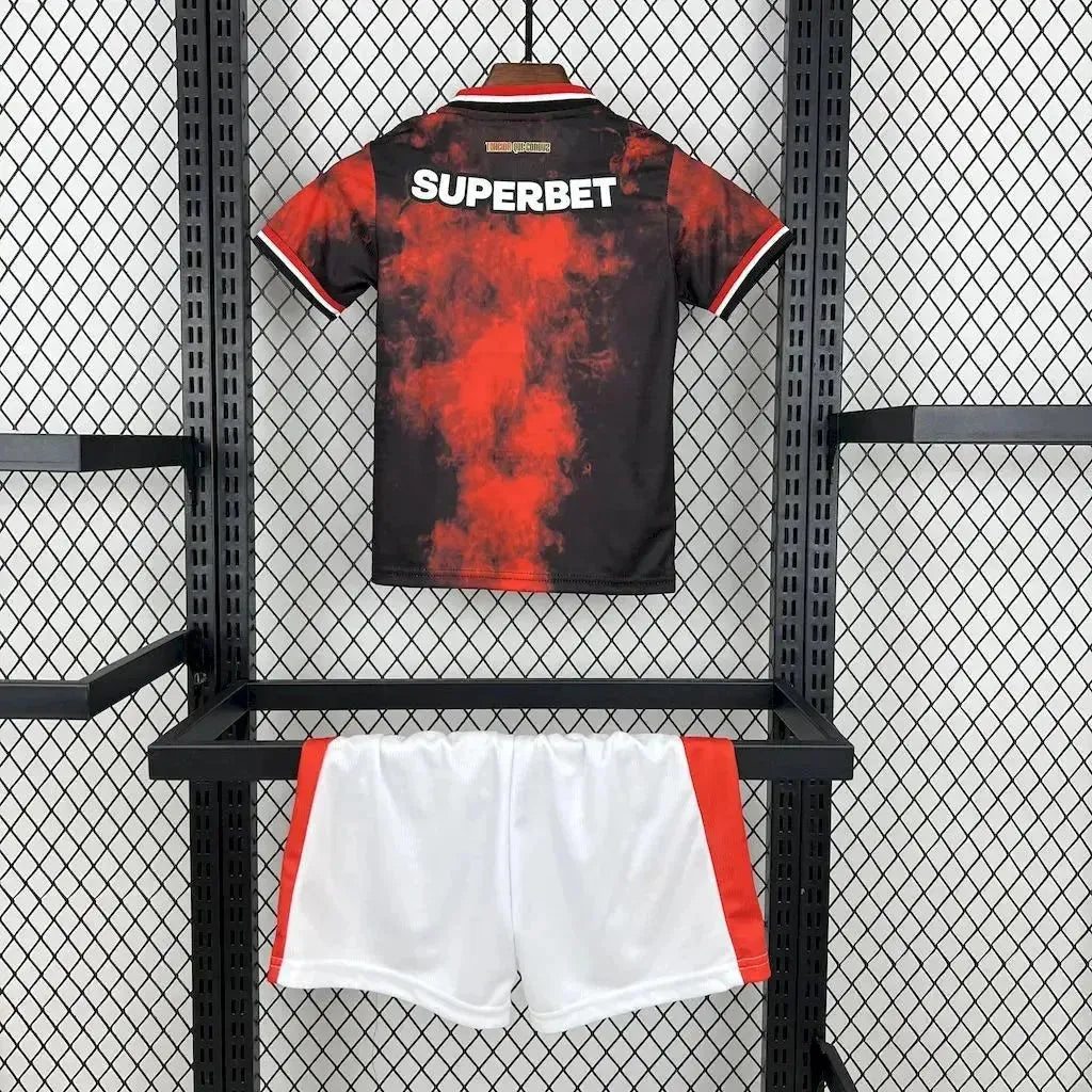 "Camisa São Paulo Third Away 24/25 - Torcedor Infantil Preta e Vermelha - Netmantos"