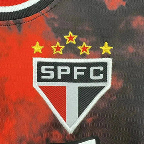 "Camisa São Paulo Third Away 24/25 - Torcedor Infantil Preta e Vermelha - Netmantos"