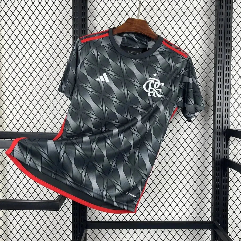 "Camisa Flamengo Third Away 24/25 - Torcedor Masculina Cinza + Todos Patrocínios - Netmantos"