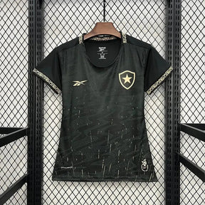 "Camisa Bota Fogo Away 24/25 - Torcedor Feminina Preta e Dourada - Netmantos"