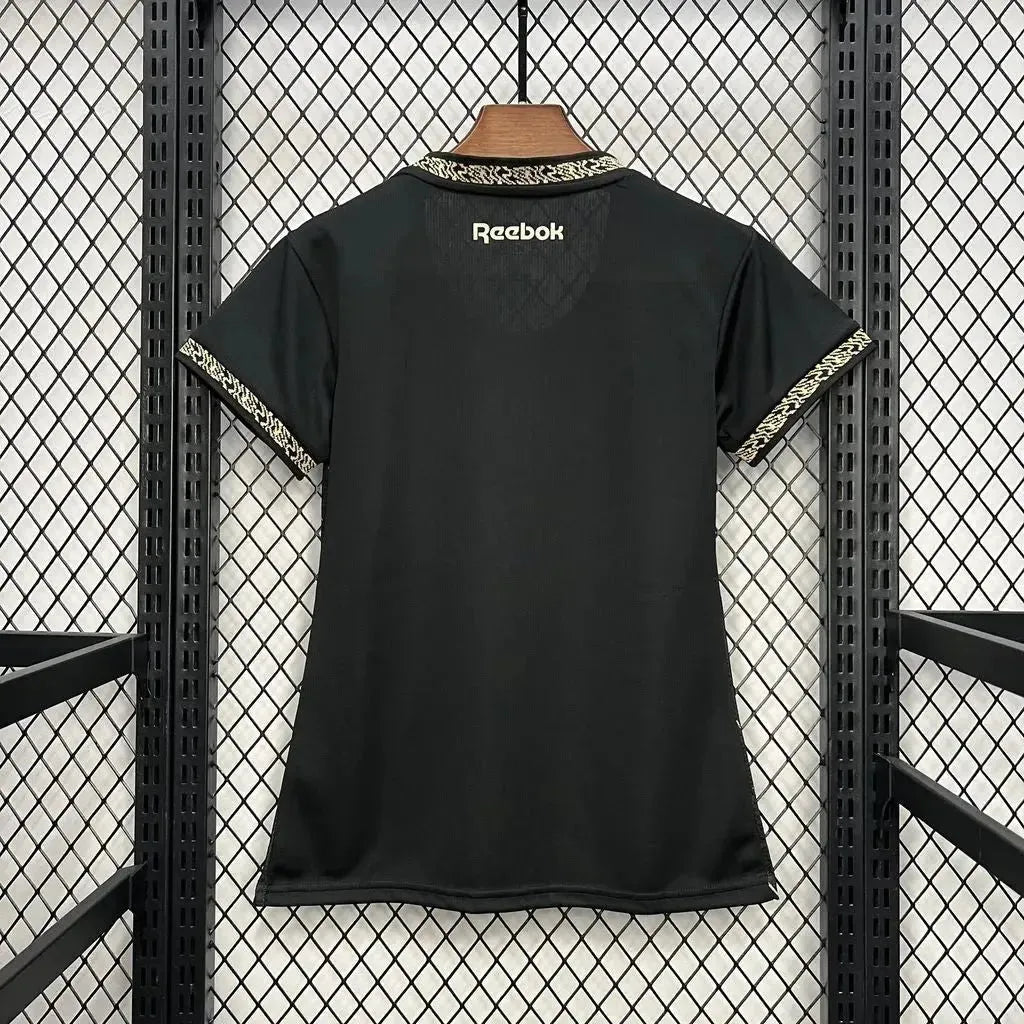 "Camisa Bota Fogo Away 24/25 - Torcedor Feminina Preta e Dourada - Netmantos"
