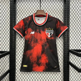 "Camisa São Paulo Third 24/25 - Torcedor Feminina Preta e Vermelha - Netmantos"