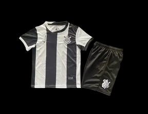 "Camisa Timão Third Away 24/25 - Torcedor Infantil Preta e Branca Listrada - Netmantos"