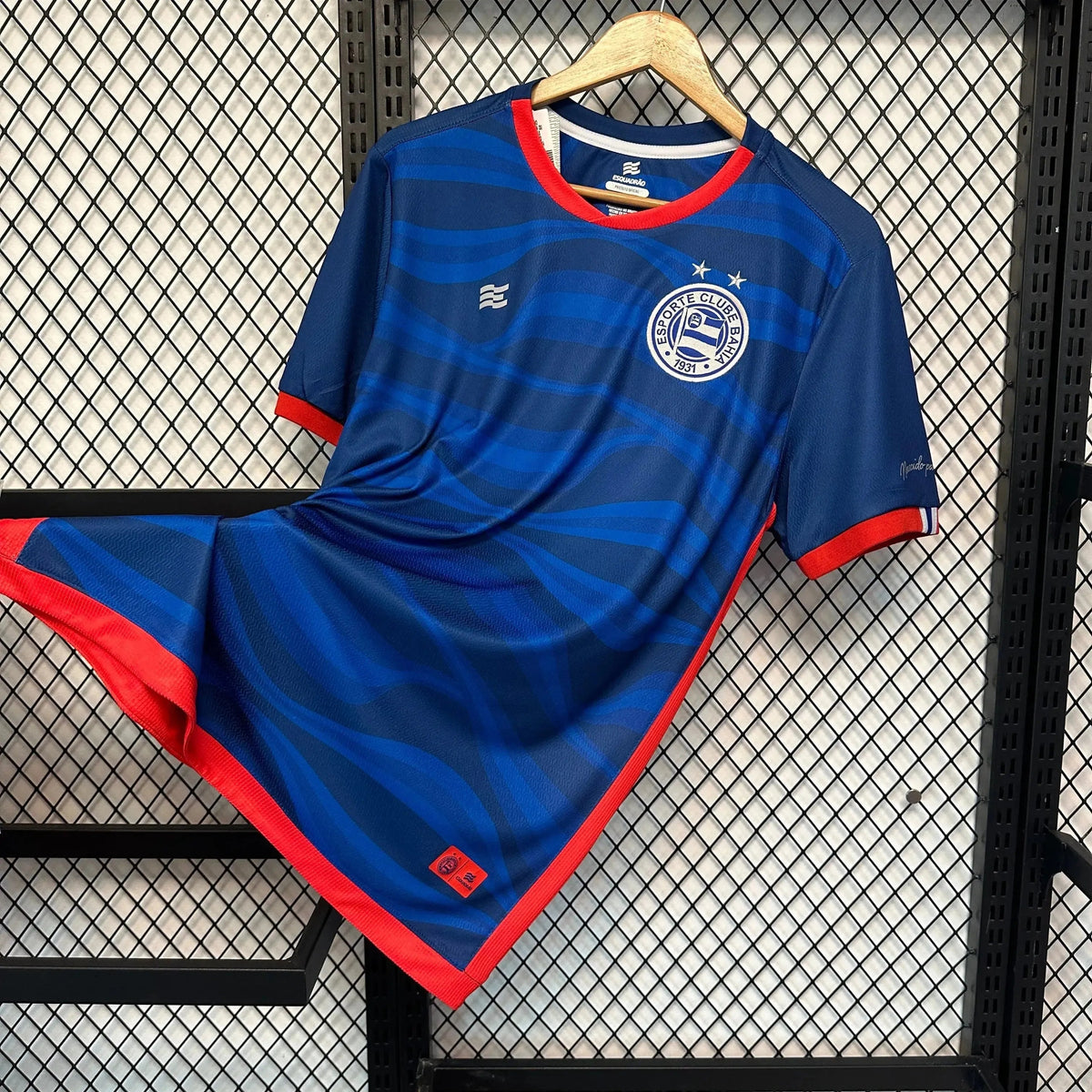 "Camisa Bahia Away 2 24/25 - Torcedor Masculina Azul + Patrocínios - Netmantos"