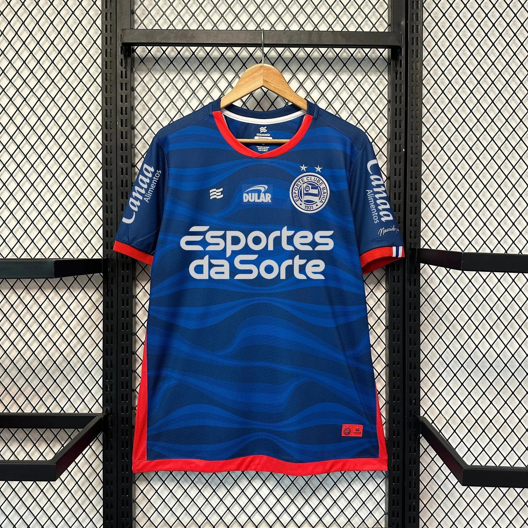 "Camisa Bahia Away 2 24/25 - Torcedor Masculina Azul + Patrocínios - Netmantos"