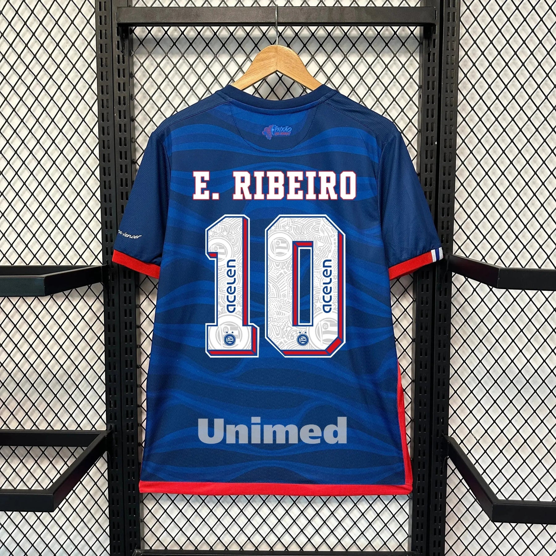 "Camisa Bahia Away 2 24/25 - Torcedor Masculina Azul + Patrocínios - Netmantos"