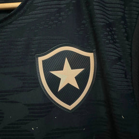 "Camisa Bota Fogo Away 24/25 - Torcedor Masculina Preta e Dourada + Patrocínios - Netmantos"