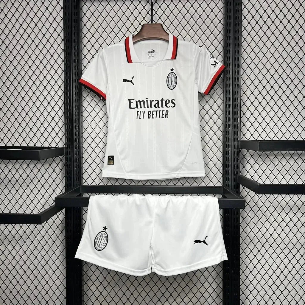 "Camisa AC Milan Away 24/25 - Torcedor Infantil Branca - Netmantos"