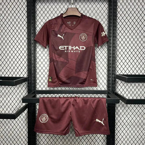 "Camisa Manchester City Third Away 24/25 - Torcedor Infantil Vinho/Vermelha - Netmantos"