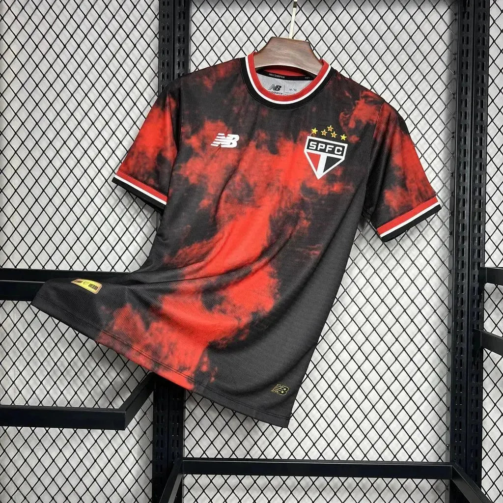 "Camisa São Paulo Third 24/25 - Torcedor Masculina Preta e Vermelha - Netmantos"