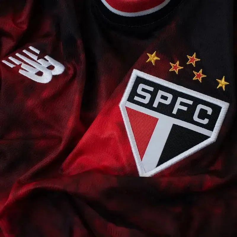 "Camisa São Paulo Third 24/25 - Torcedor Masculina Preta e Vermelha - Netmantos"